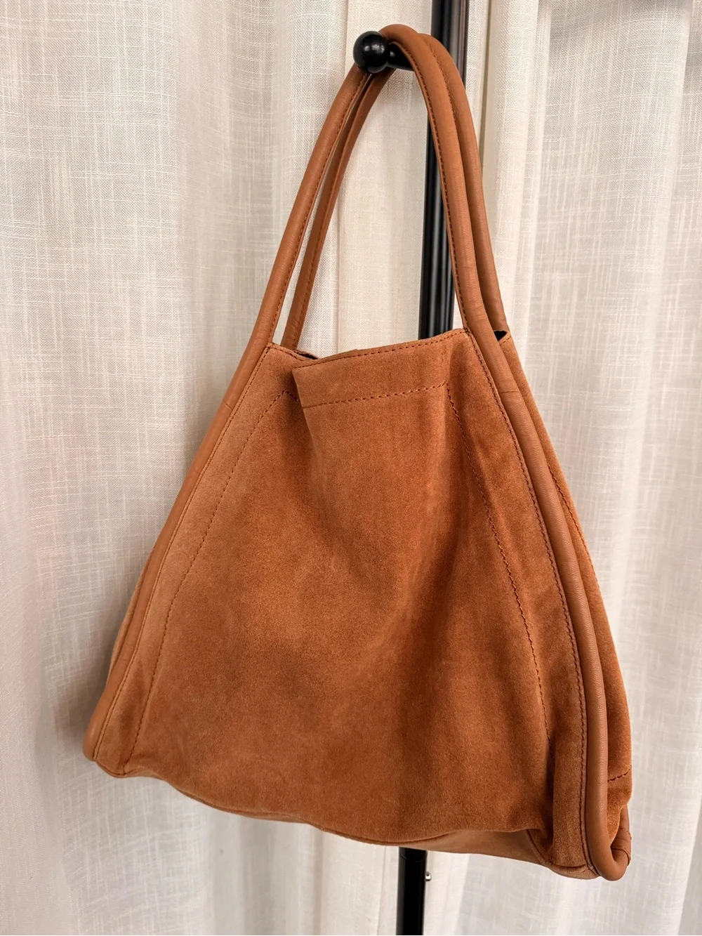 ASOS Viral Suede Tote Bag in Tan
